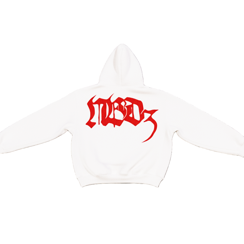 WHITE HOODIE OVERSiZED